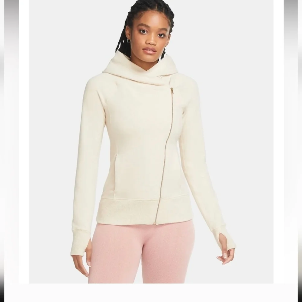 Nike Yoga Black Asymmetrical Zip Hoodie - Picture 2 of 16